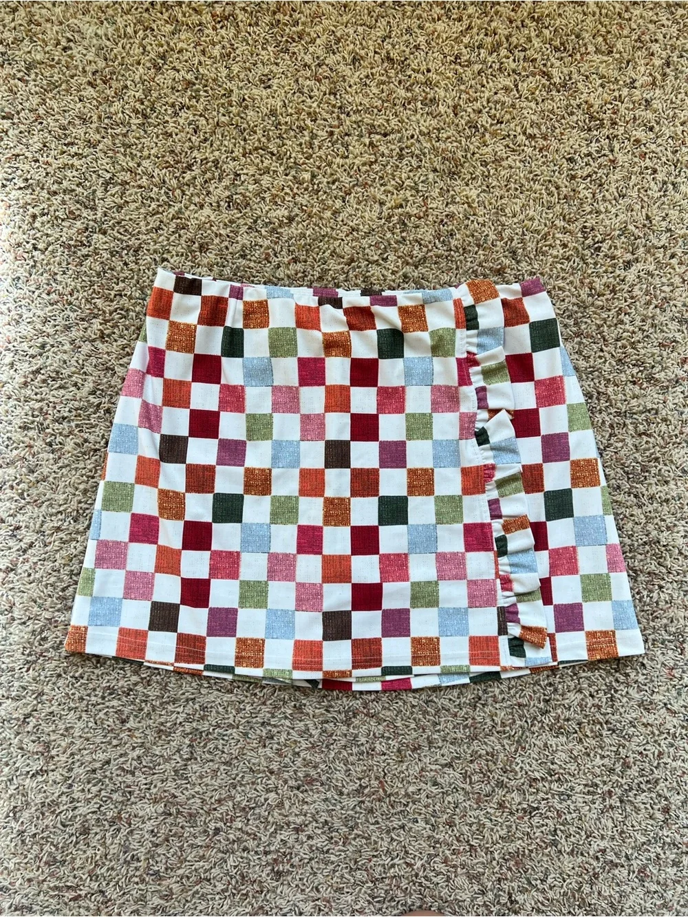 L Smith & Quinn Multicolor Checkerboard Ruffle Mini golf Skort